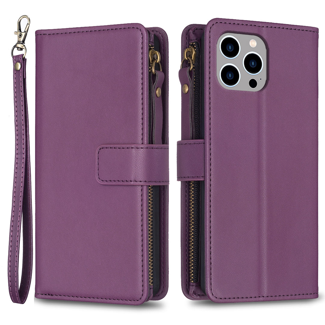BF Style-19 for iPhone 14 Pro Max Wallet PU Leather Case Zipper Pocket Stand Mobile Phone Cover BF Style-19 for iPhone 14 Pro Max Wallet PU Leather Case Zipper Pocket Stand Mobile Phone Cover